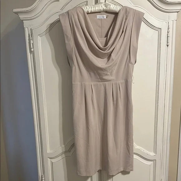 beige cowl neck dress Lina Cowl Neck Dress